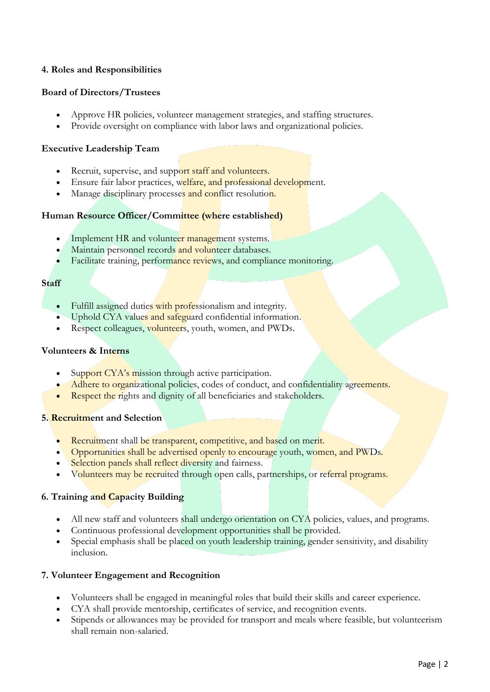 Human Resource Management Policy — page 2