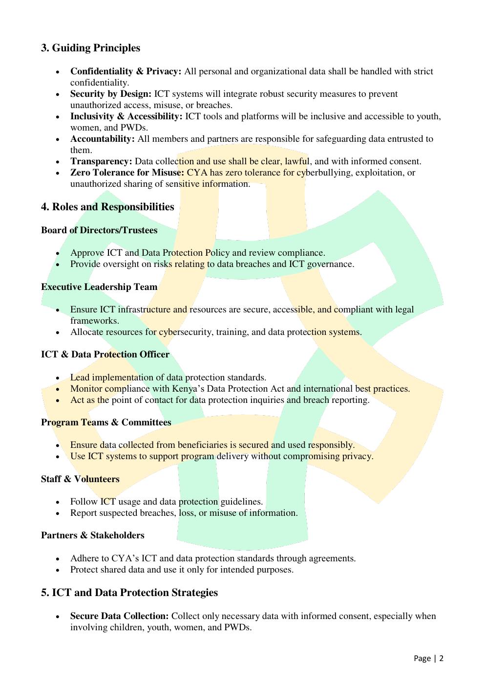 ICT & Data Protection Policy — page 2